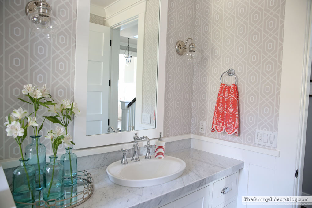 marble counters - powder bathroom (Sunny Lifestyles)
