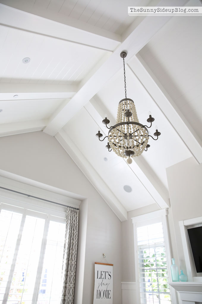 Master Bedroom Reveal! (Sunny Lifestyles) vaulted shiplap ceiling, plantation shutters, custom window bench seats, linen cabinet, french doors, wood floors, marble fireplace, sitting area, desk work space.