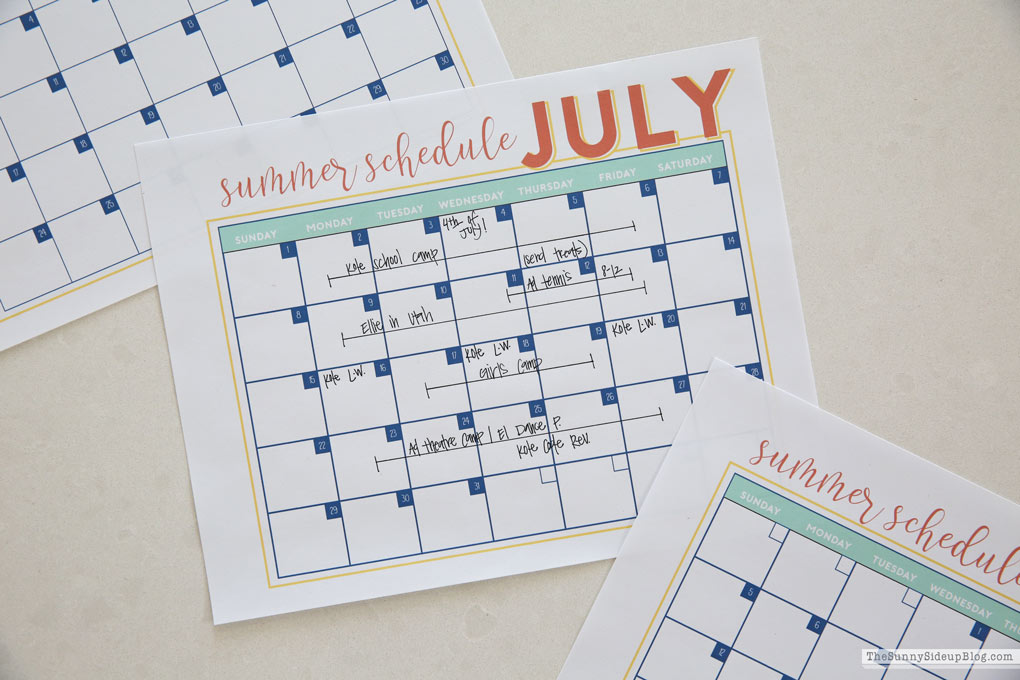 2018 Summer Calendar - Free Printable! (Sunny Lifestyles) 
