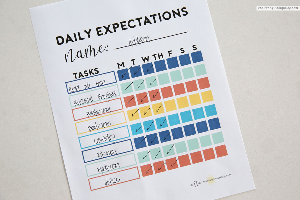 Daily Expectations - a free printable to keep your kids on task! (Sunny Lifestyles)