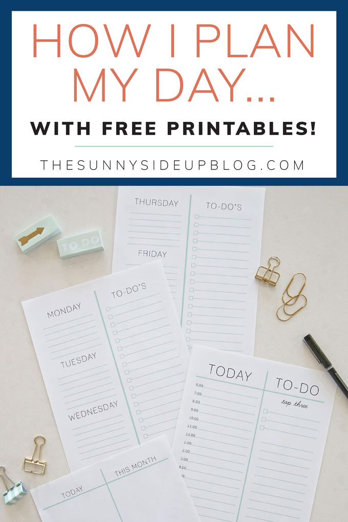 How I Plan my Day (with free planning printables!) Sunny Lifestyles