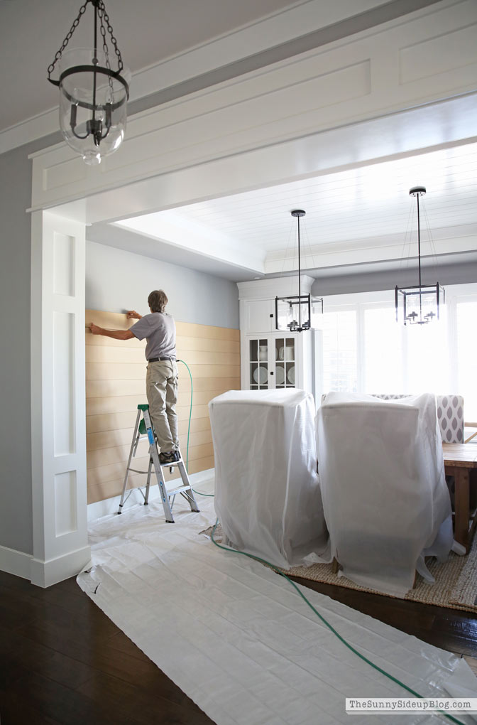 Shiplap Wall Dining Room Progress! (Sunny Lifestyles)
