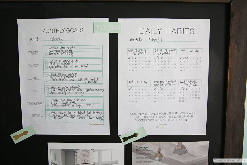 Visual goal and to-do list board (Sunny Lifestyles)