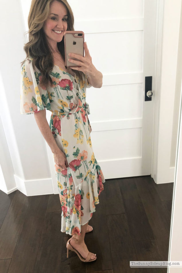 Coastal Craftsman home Spring Front Porch Spring Dresses (Sunny Lifestyles)