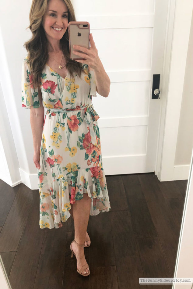 Coastal Craftsman home Spring Front Porch Spring Dresses (Sunny Lifestyles)