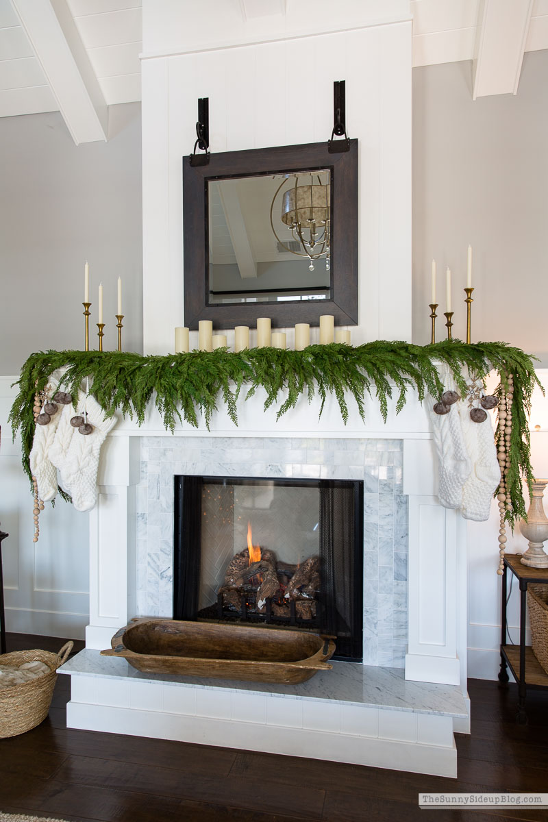 How to attach garland to a fireplace mantel (Sunny Lifestyles)