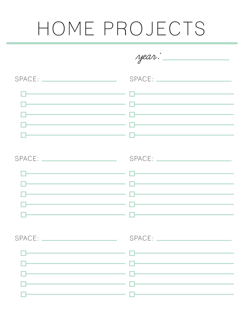home projects printable (Sunny Lifestyles)