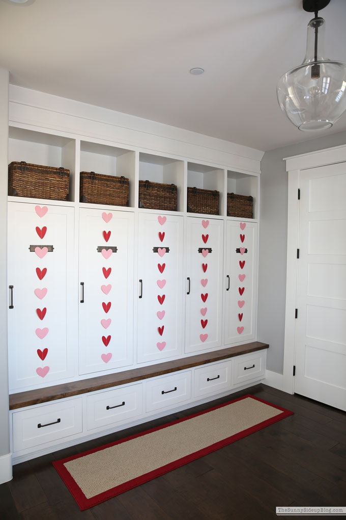 Mudroom Valentine's Day Decor (Sunny Lifestyles)