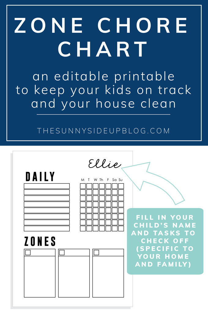 Zone Chore Chart (Sunny Lifestyles)
