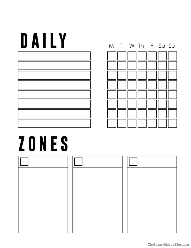 Zone Chore Chart (Sunny Lifestyles)