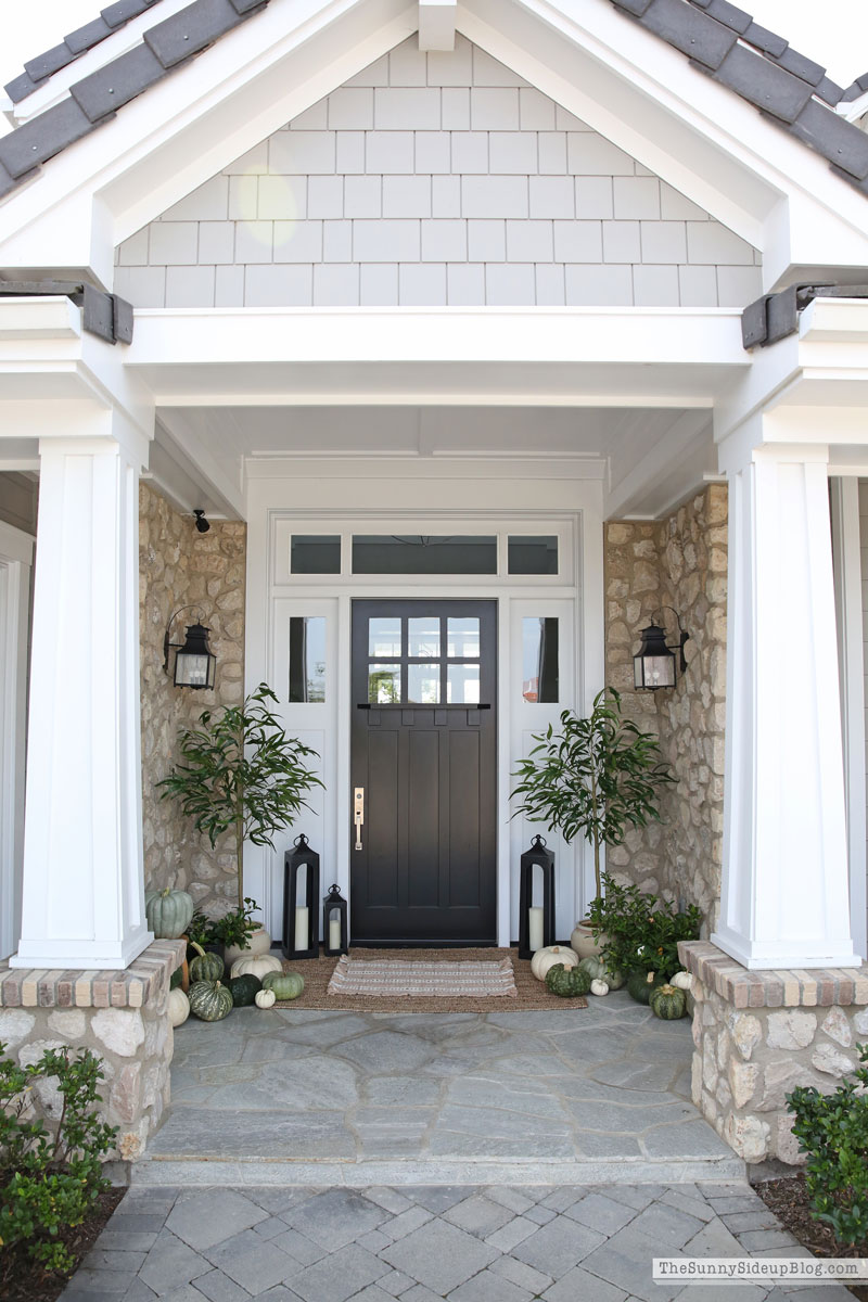 Green and White Fall Porch (Sunny Lifestyles)