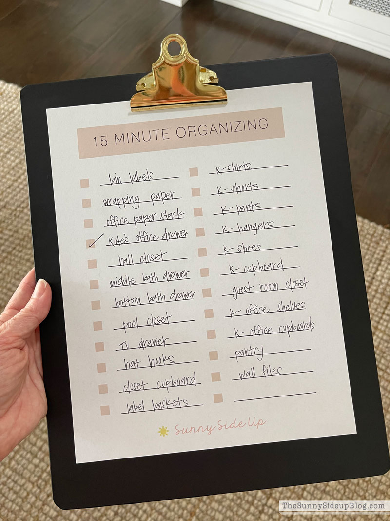 15 minute organizing (Sunny Lifestyles)