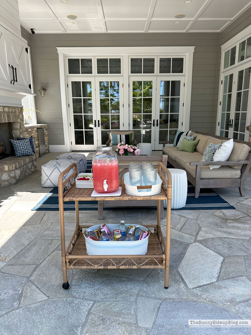 Wicker Bar Cart (Sunny Lifestyles)