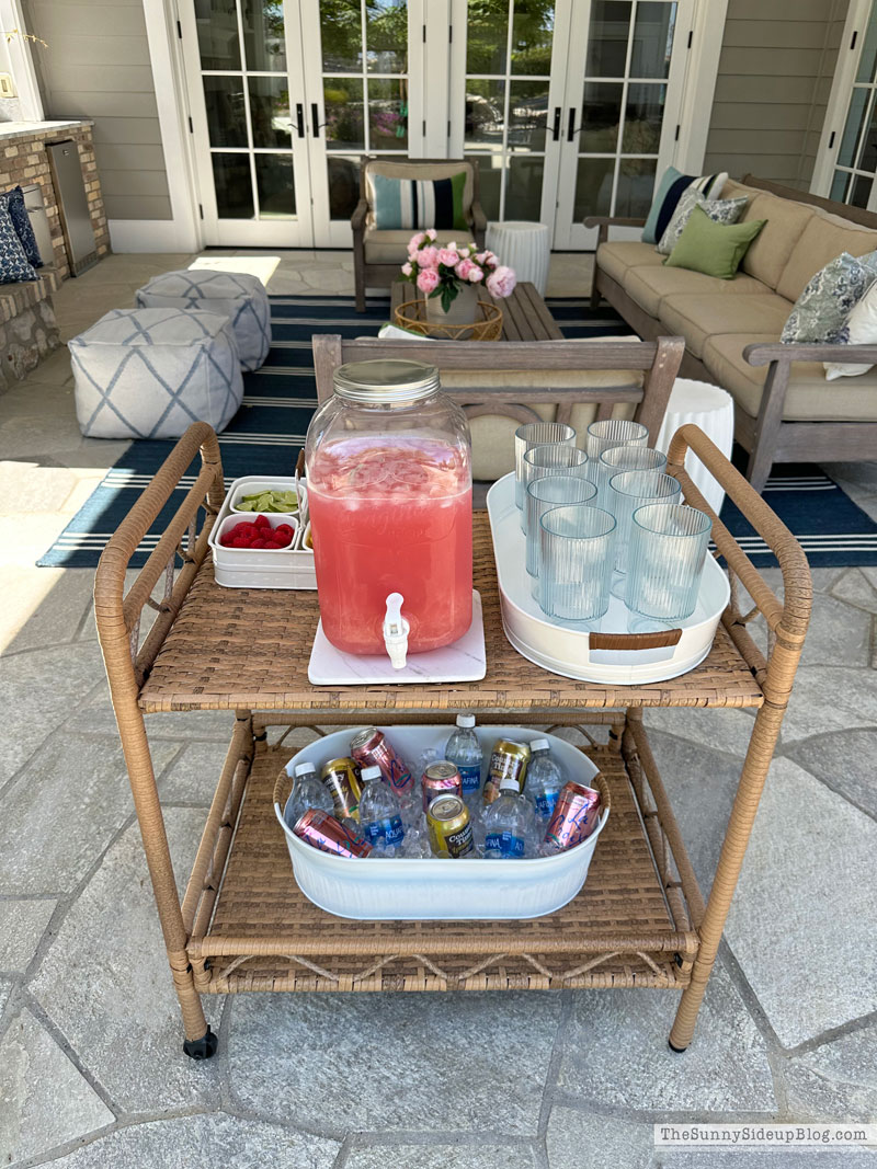 Wicker Bar Cart (Sunny Lifestyles)
