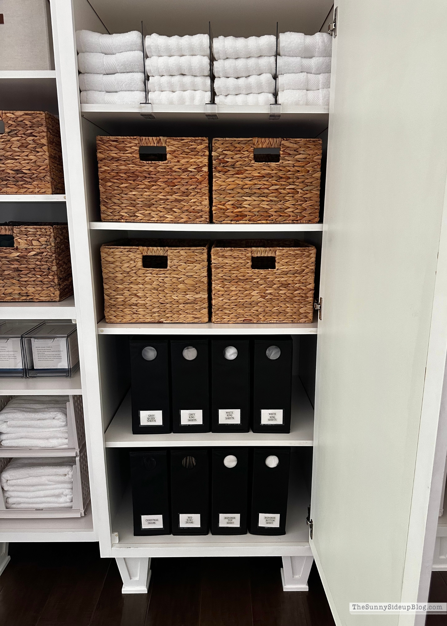 Wayfair Organized Linen Cupboard (Sunny Lifestyles Blog)