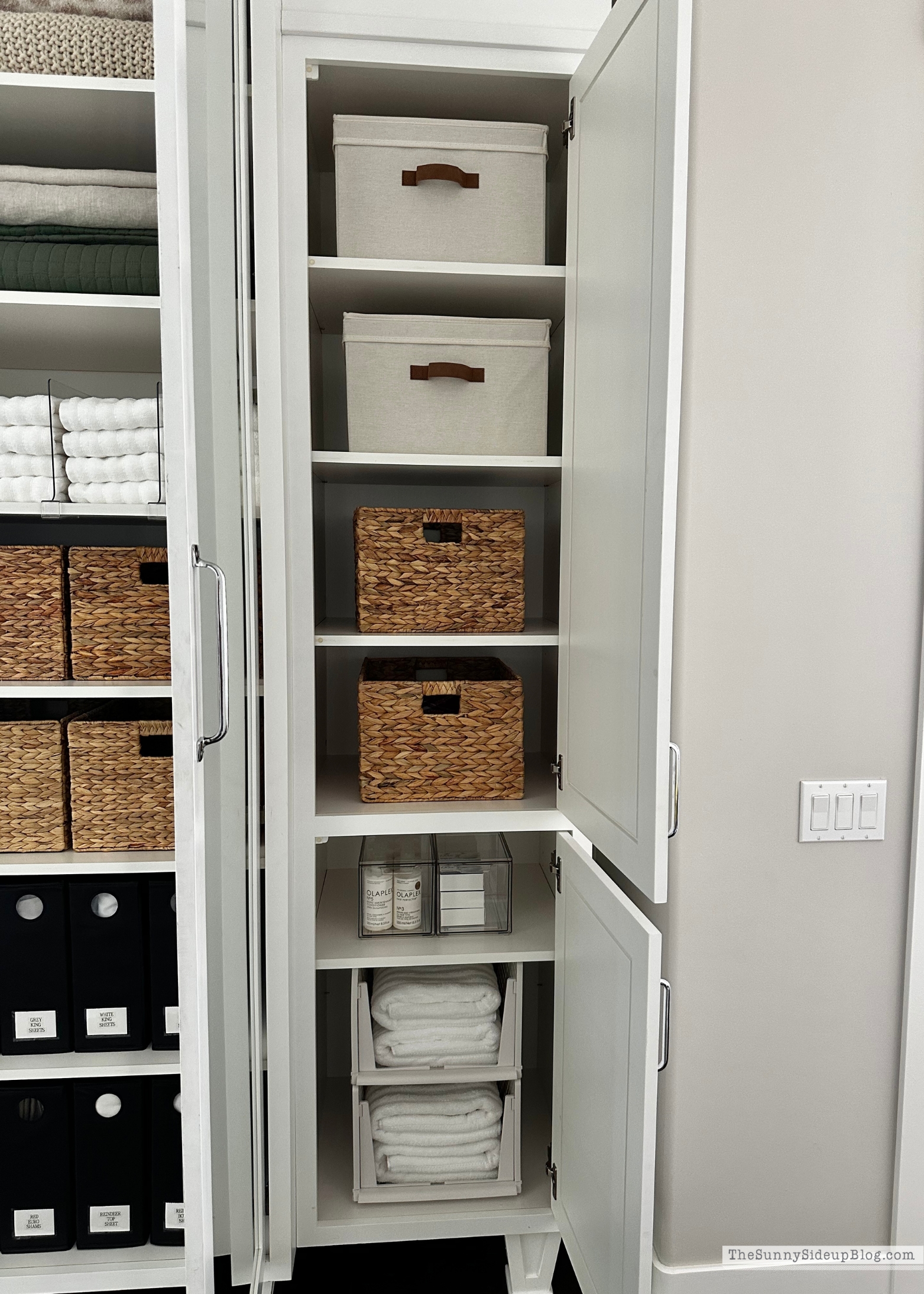 Wayfair Organized Linen Cupboard (Sunny Lifestyles Blog)