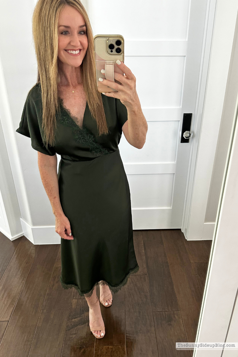 Satin Lace Trim Dress (Sunny Lifestyles)